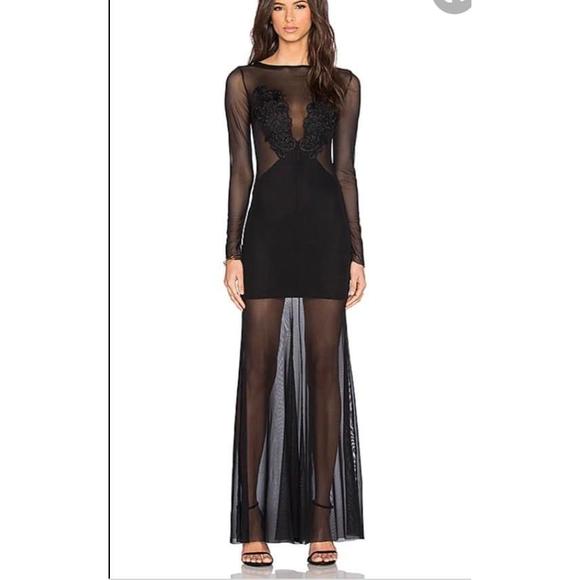 TFNC London Patti Mesh Overlay Floral Applique Whimsygoth Sheer Formal Evening - Picture 3 of 3